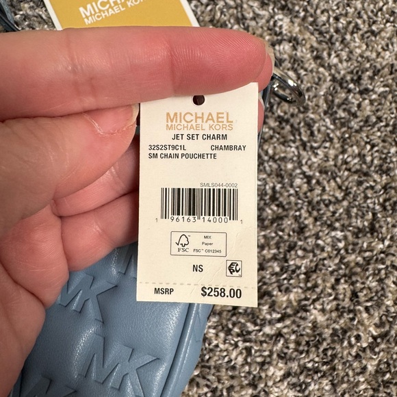 Michael Kors Powder Blue Monogram Embossed Mini Shoulder Bag - Picture 5 of 15